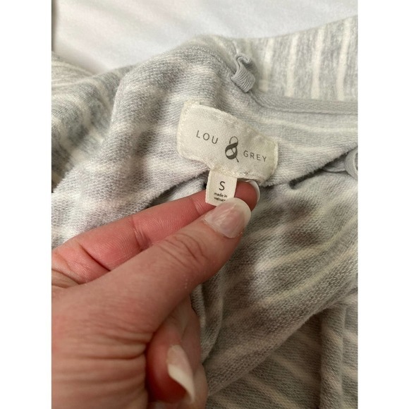 Lou & Grey Striped Open Front Shawl Collar Cardigan Size Small - Picture 3 of 6